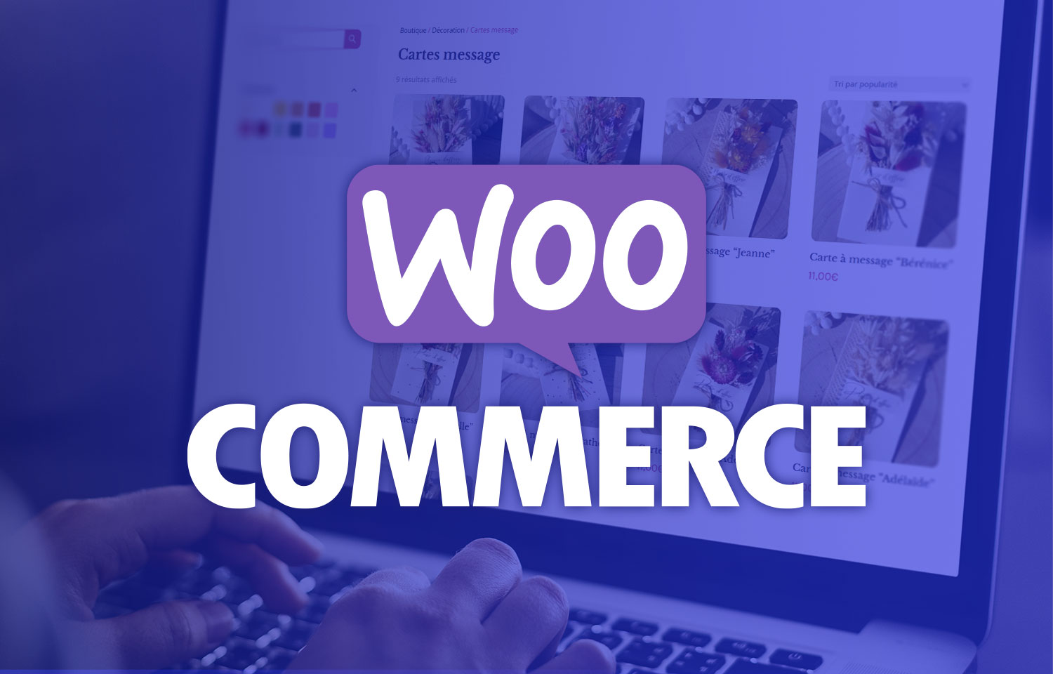 site-creation-woocommerce La photographie représente le logo Woo-commerce. C'est la solution que j'utilise pour la création de site e-commerce.